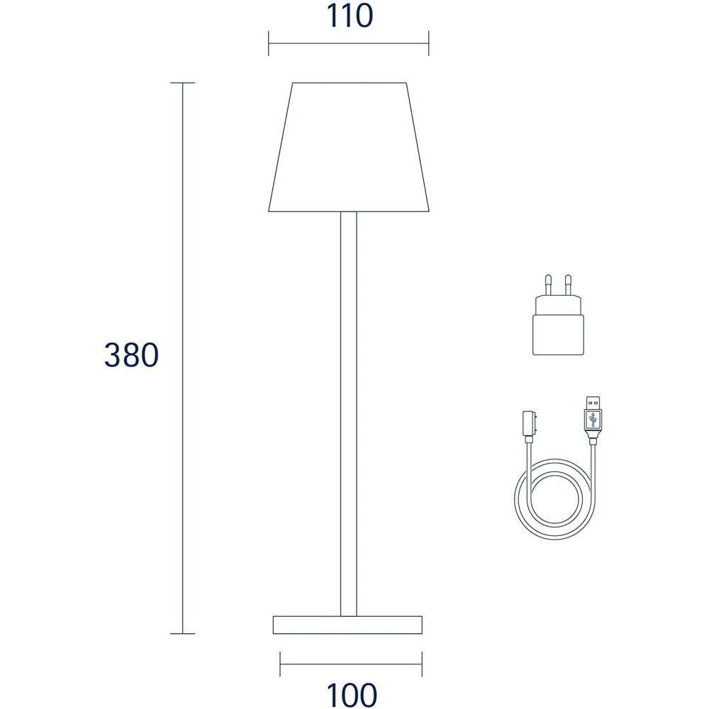 Beige keine Tischleuchte Angabe, Leuchtmittel LED aus Nachttischlampe, LED Akku-Tischleuchte LED, Ja, enthalten: SIGOR in verbaut, Tischleuchte, IP54, warmweiss, fest Tischlampe Nuindie Aluminiumdruckguss