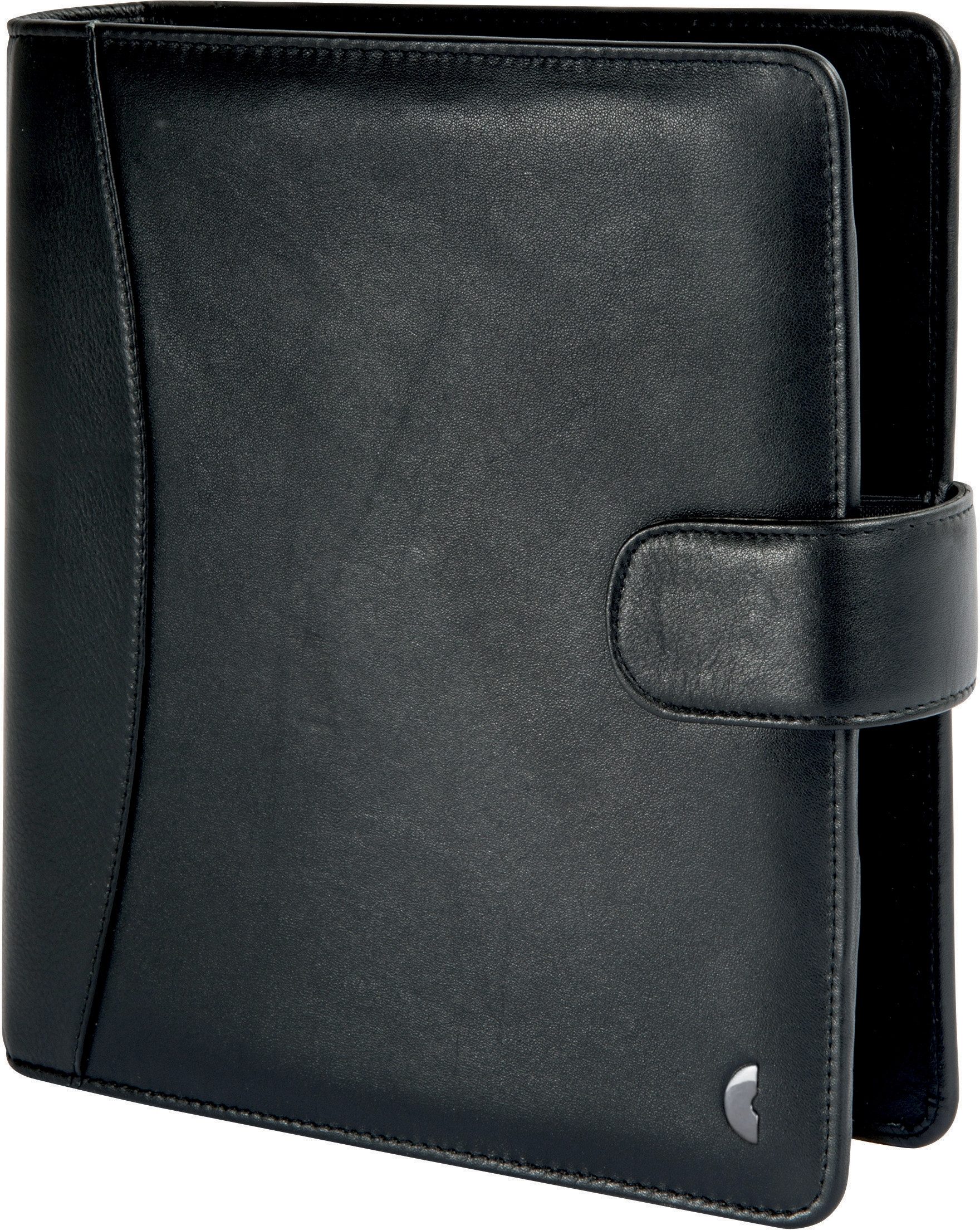 CHRONOPLAN Terminplaner Kalender-Ringbuch A5 Compact Standard Leder schwarz