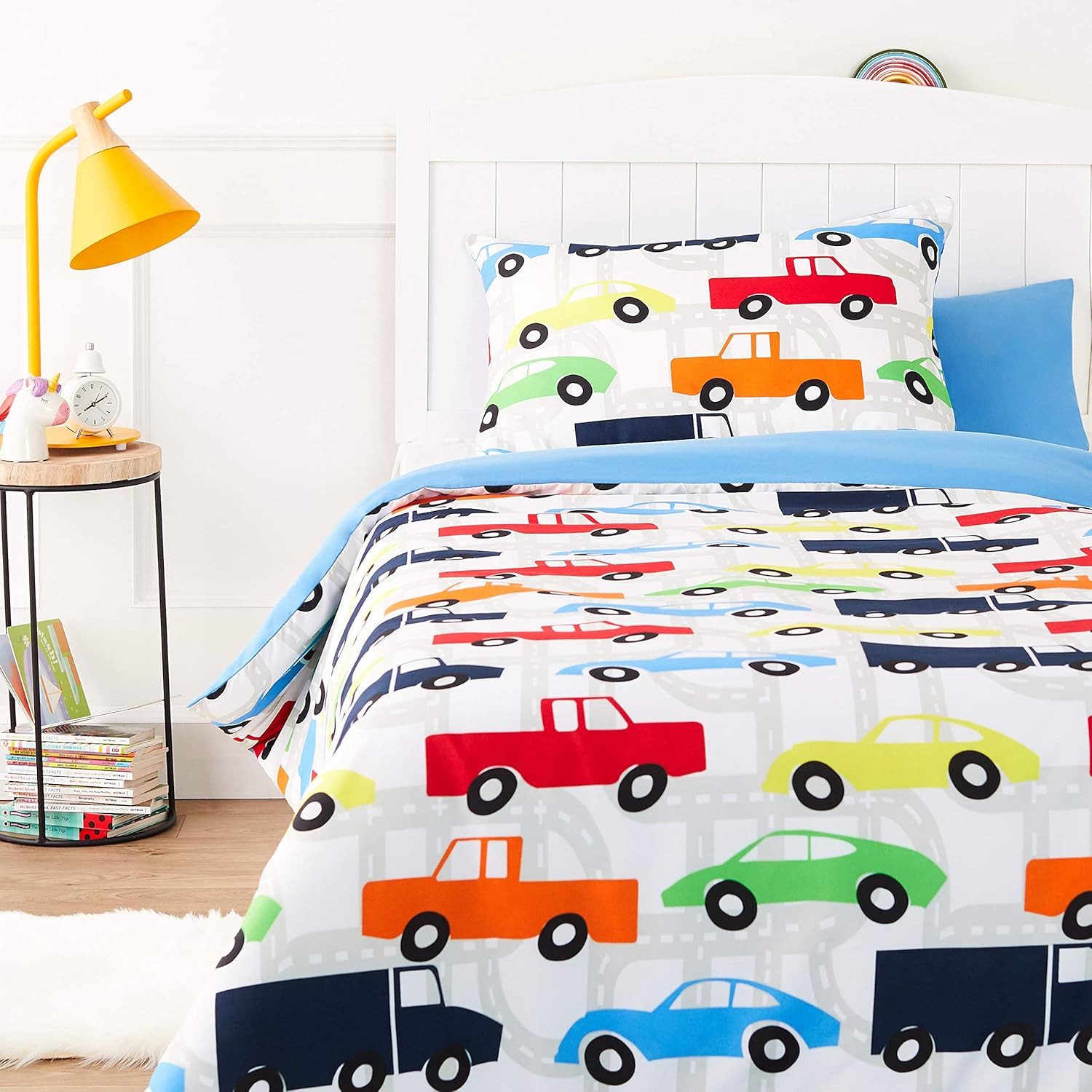Amazon Basics Kinderbettwäsche Kinder-Bettwäsche-Set, Cars-Design, Mikrofas günstig online kaufen