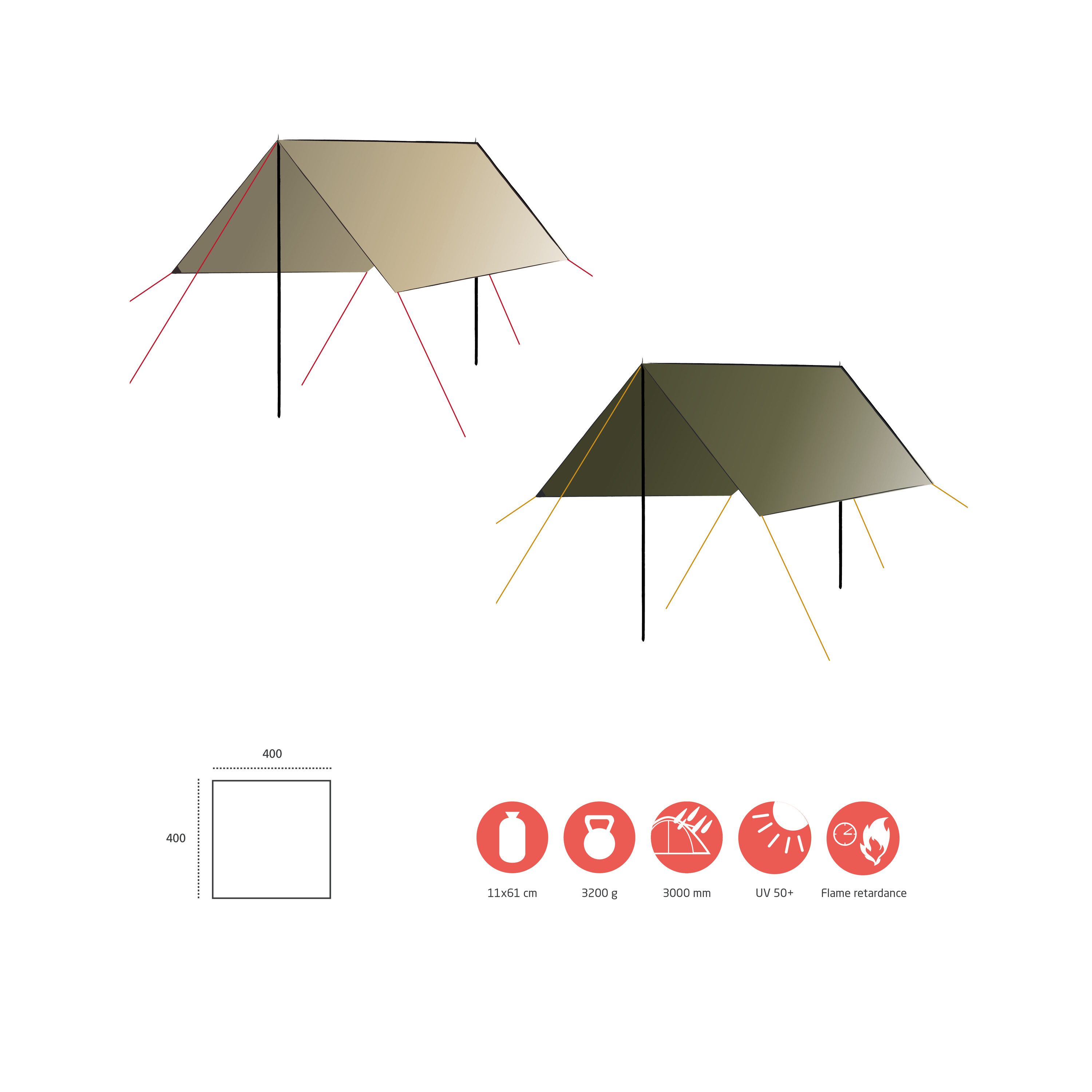 GRAND CANYON Tarp-Zelt ZUNI 4 Tarp, Personen: 4 (4 tlg) – Bild 2 von 5