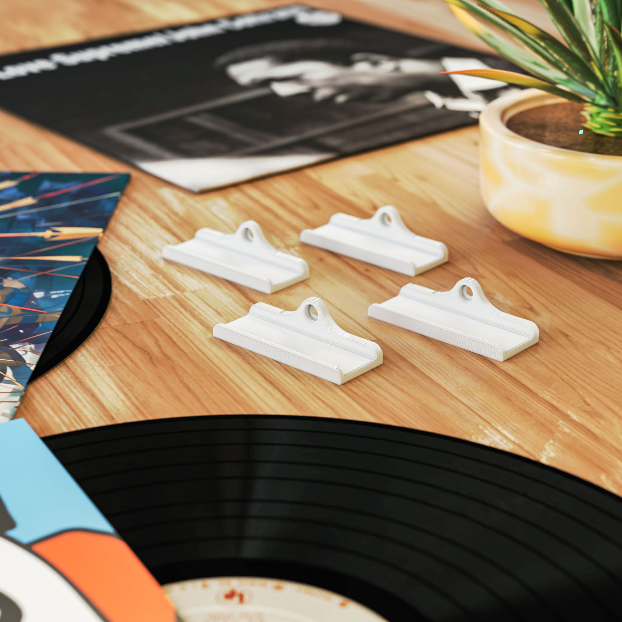 Mobilefox Wanddekoobjekt Schallplatten Wandhalterung für LP Disc Vinyl Halter 4 Stück – Bild 3 von 5