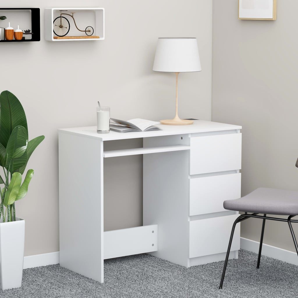 vidaXL Schreibtisch NA Schreibtisch Weiß 90x45x76 cm Spanplatte