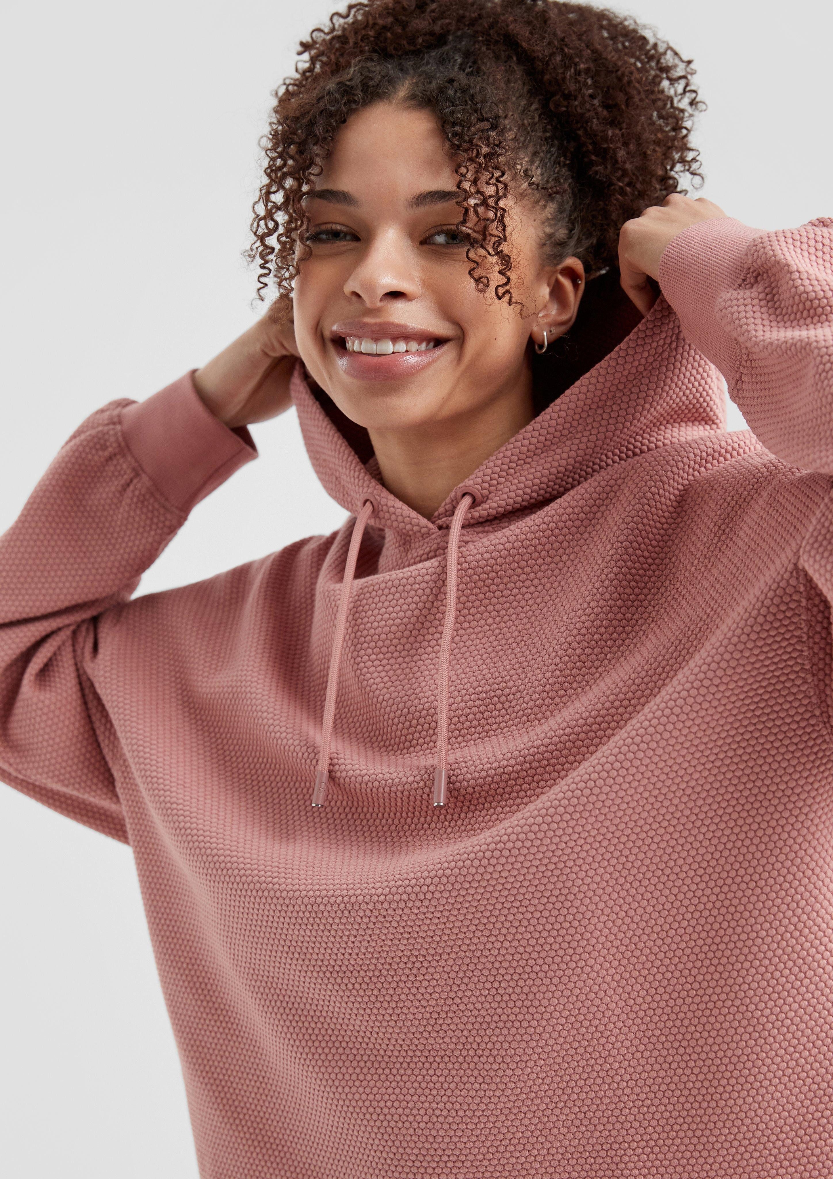 QS Sweatshirt Sweatshirt mit Strukturmuster und günstig online kaufen