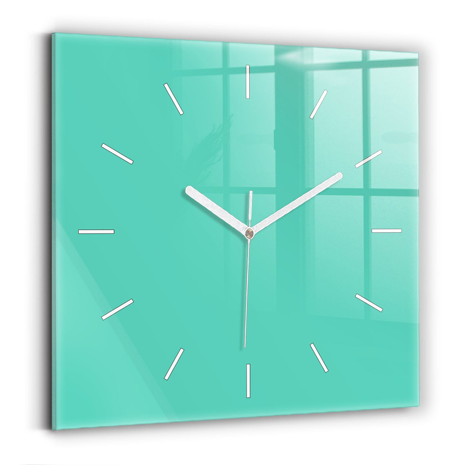 Tulup Wanduhr Glasuhr Modernistische Glaswanduhr 30x30cm Uhr aus gehärtetem Glas