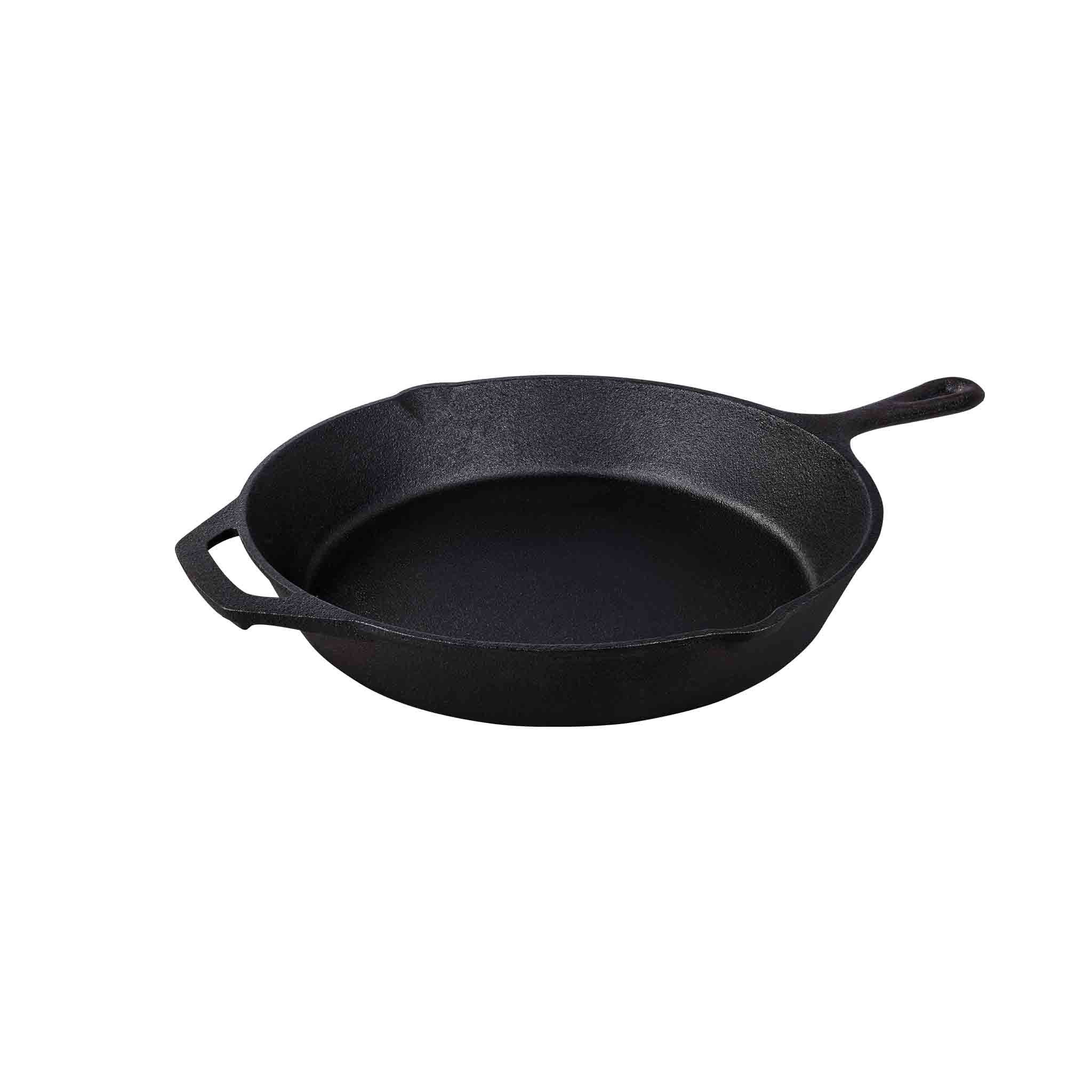 Tramontina Grillpfanne BLACK Gusseisen, Ø 30 cm, Pre-Seasoned, optimale Hitzeverteilung, Gusseisen (1-tlg), Geeignet für BBQ, Grill, Induktion, Grill, 2 Ausgüsse