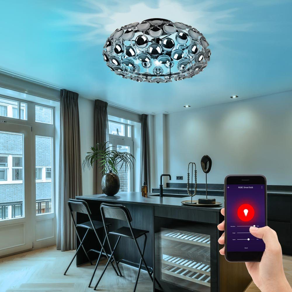 etc-shop Smarte LED-Leuchte, LED Alexa Deckenleuchte Deckenlampe Smart,  Acryldekor, RGB LED-