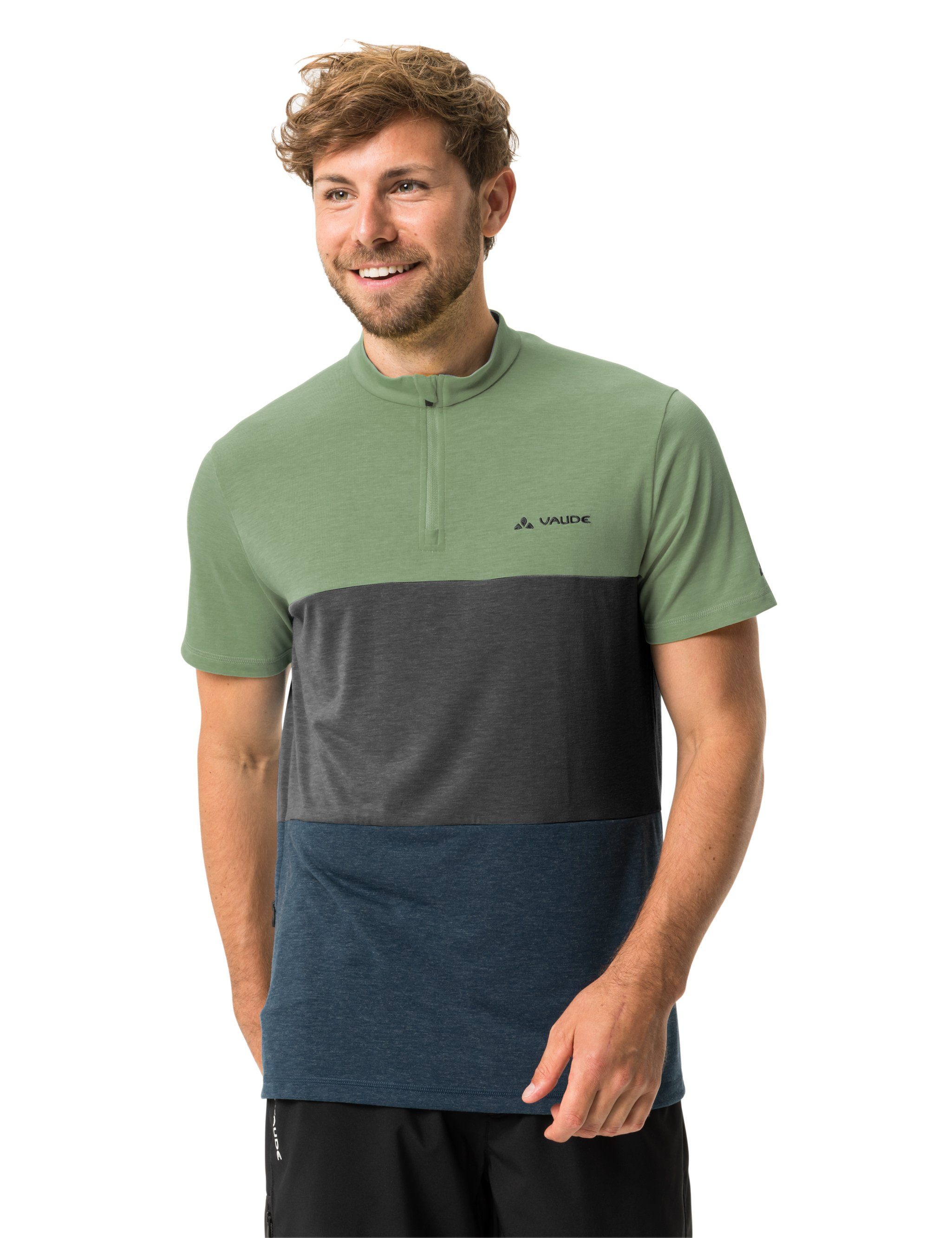 VAUDE T-Shirt Men's Qimsa Shirt (1-tlg) green willow Knopf Grüner