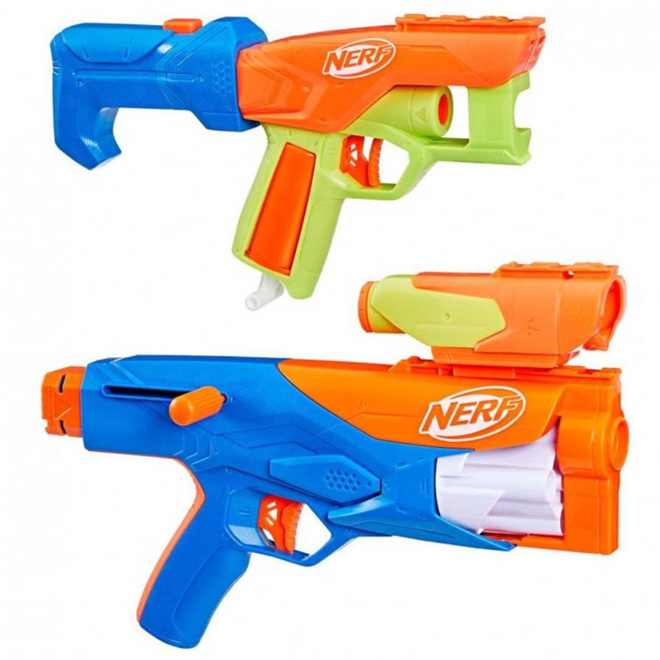 Hasbro Blaster Gear Up Pack mit 3 Blastern und 10 Kombinationen, Das vielseitige Nerf N Series Gear Up Pack enthält 3 Blaster und modu