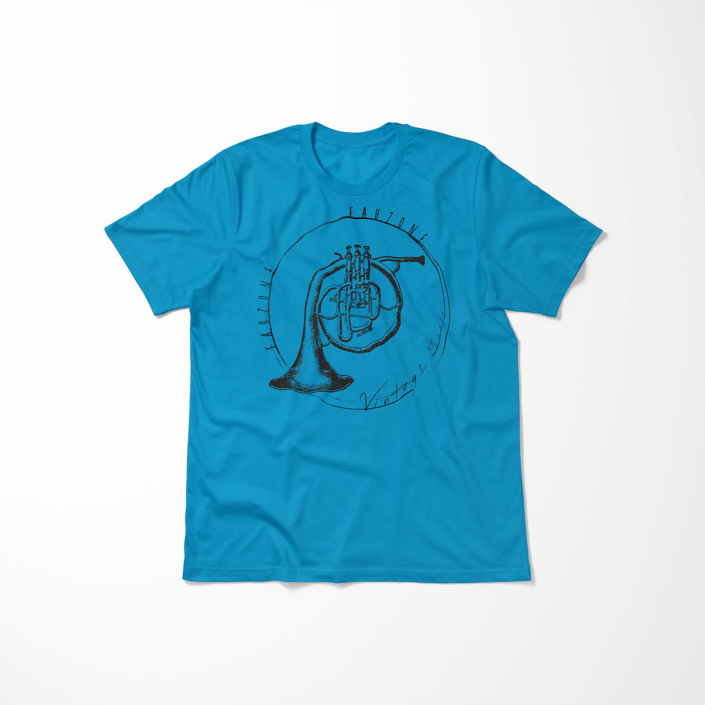 Herren Sinus Vintage T-Shirt Waldhorn Art T-Shirt Atoll