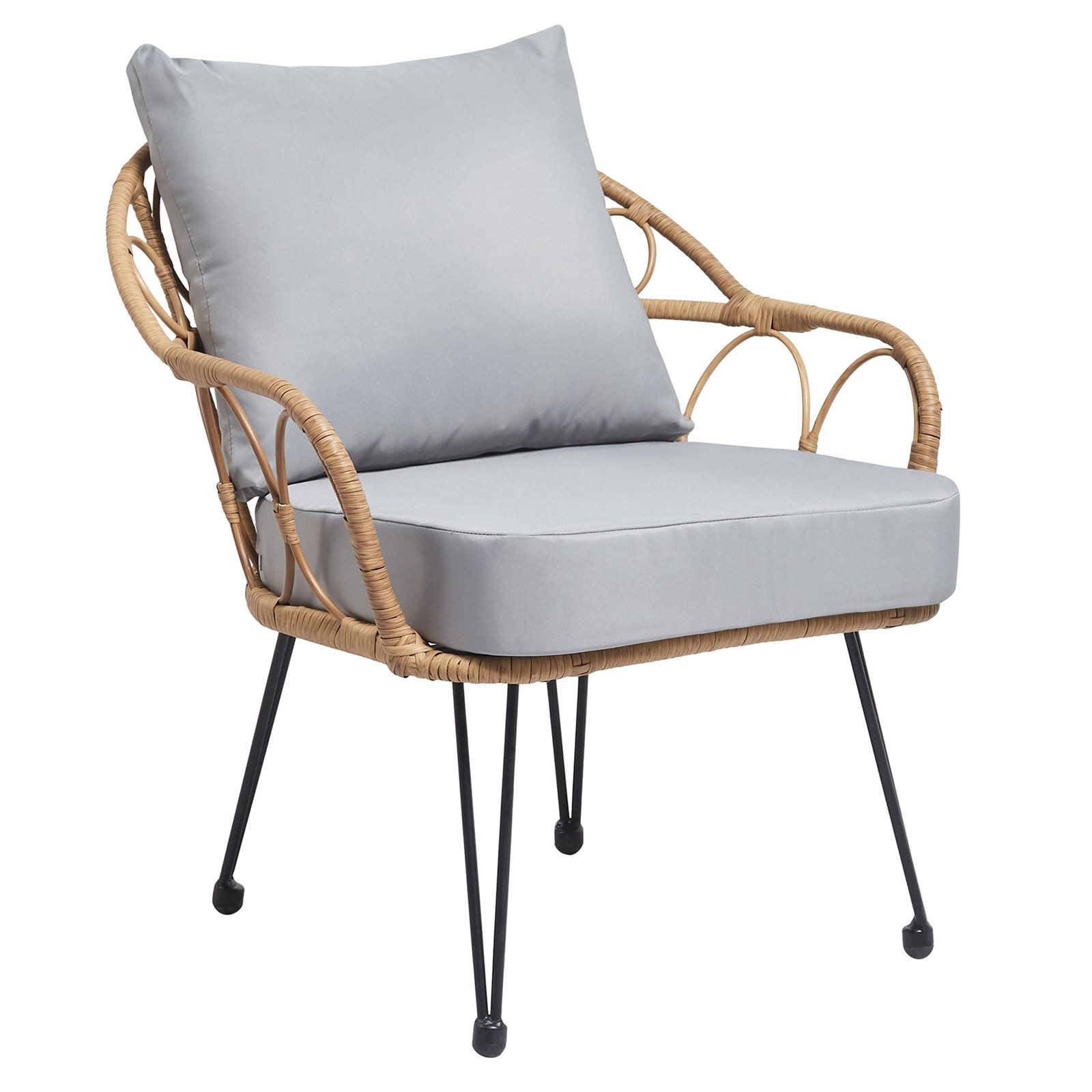 IDIMEX Gartenlounge-Set CAIRO, (4-tlg), Gartenmöbel Lounge-Set Balkonmöbel Rattan braun grau