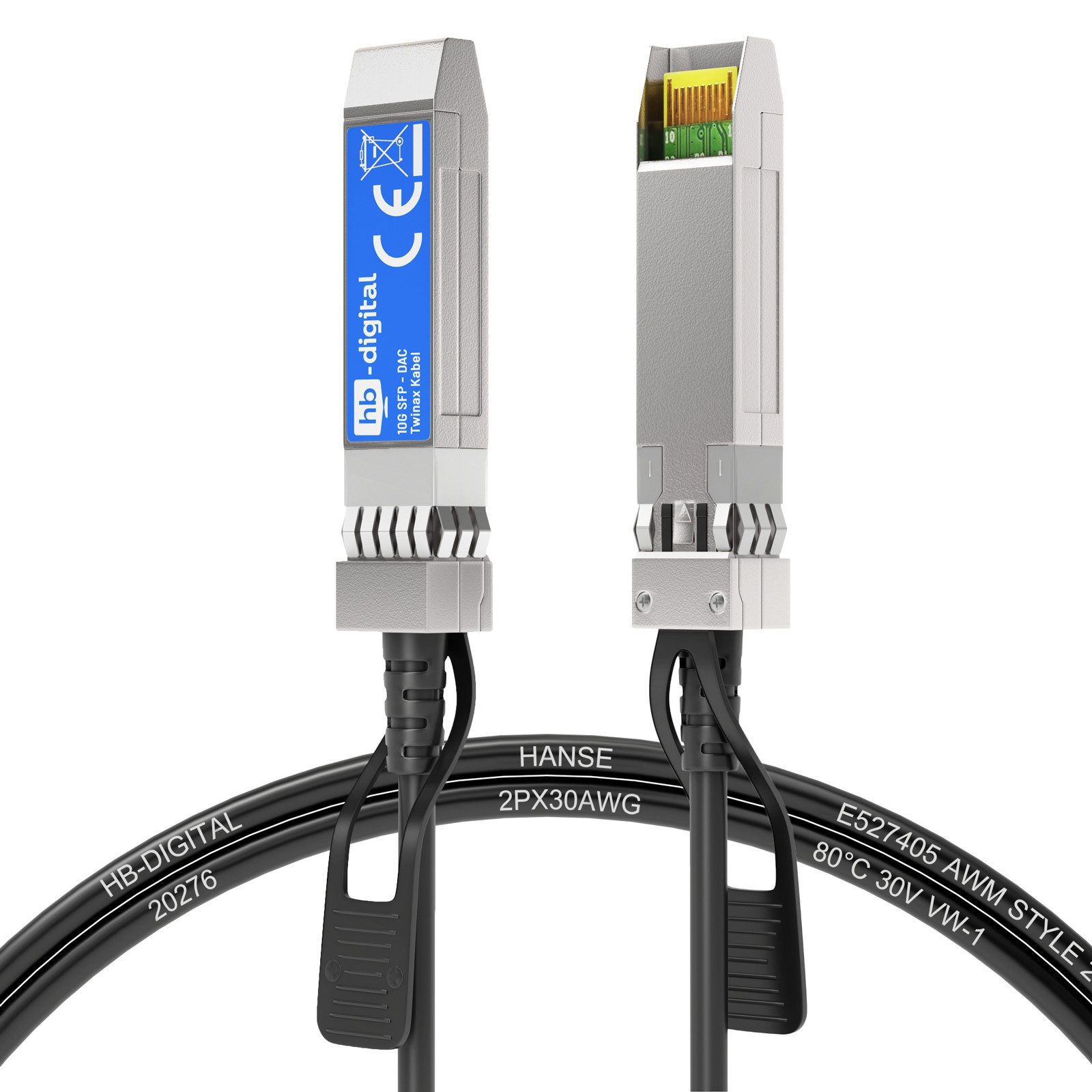HB-DIGITAL DAC Kabel Direct Attach 10G Passives Twinaxial für Switch/Server SFP+ Glasfaserkabel, SFP+, (300 cm)