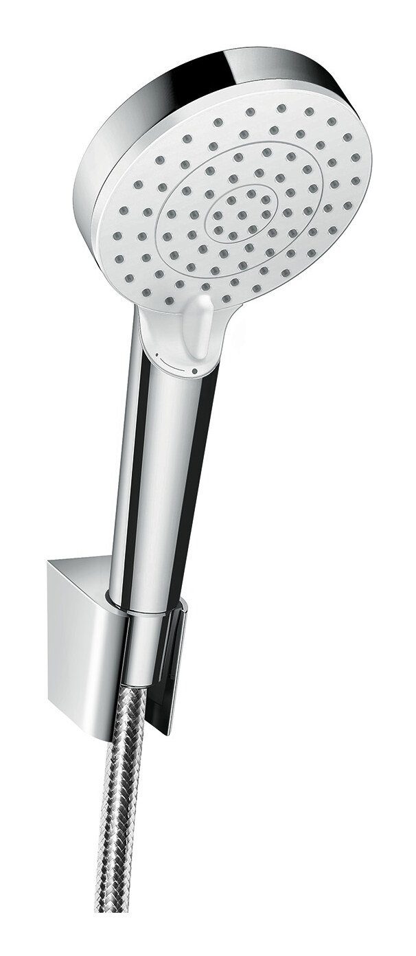 hansgrohe Handbrause Crometta, Brausehalterset 100 Vario EcoSmart m. Brauseschlauch 1250 mm - Weiß