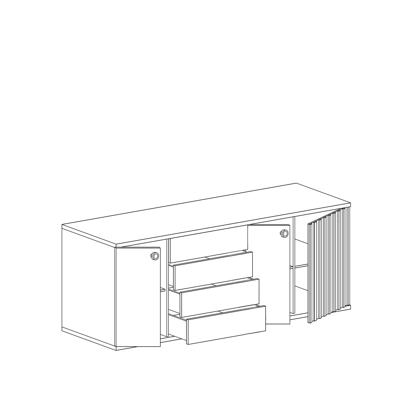Marmex Möbel Kombikommode CALI 20 Sideboard große Kommode mit Schubladen Stauraum