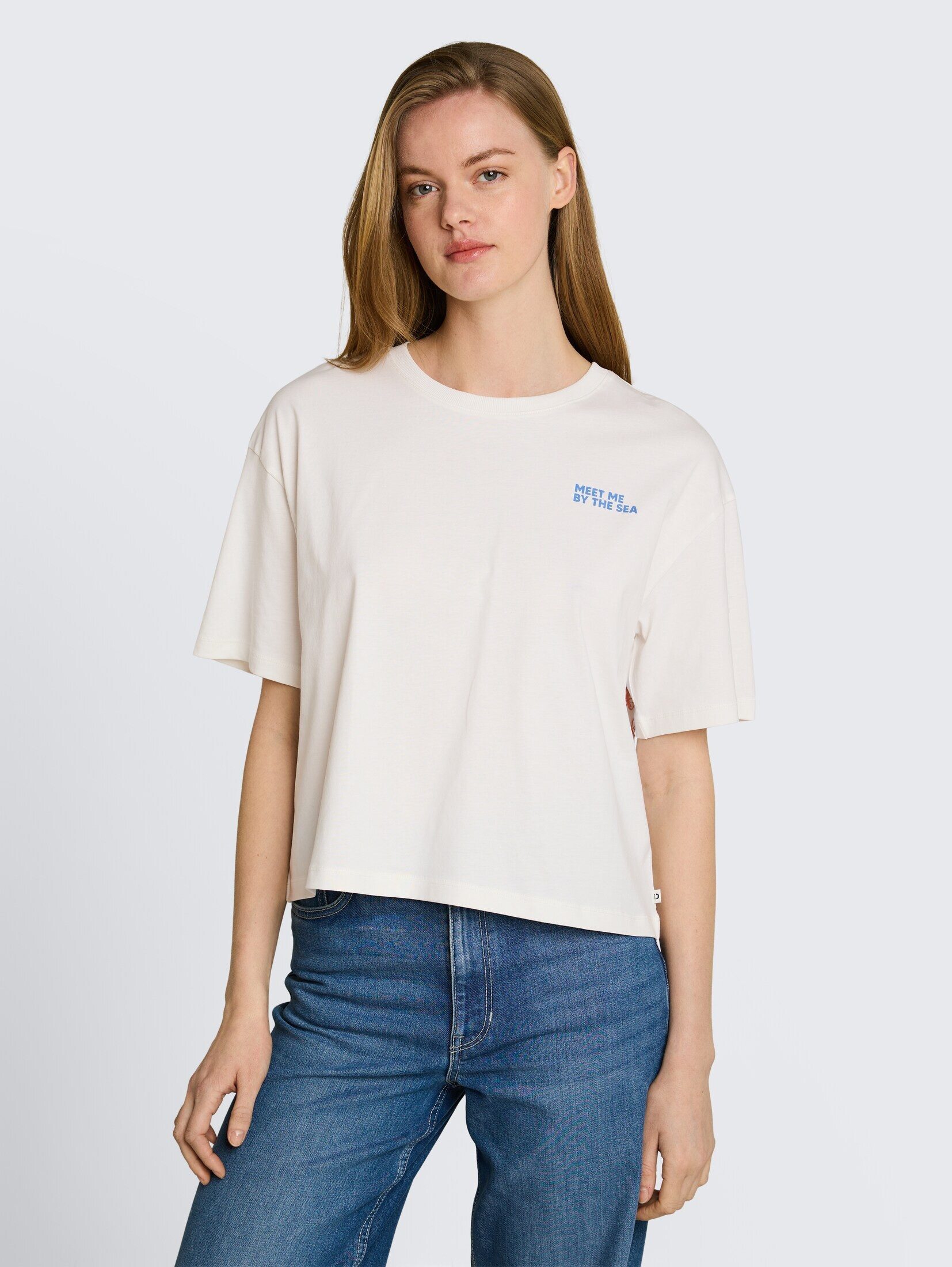 TOM TAILOR Denim T-Shirt T-Shirt Boxy Fit T-Shirt mit Rückenprint