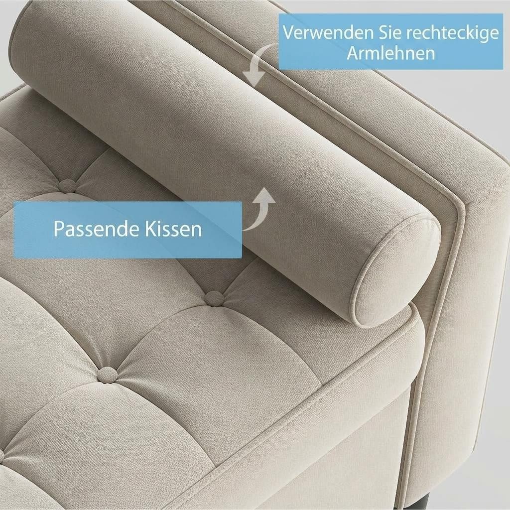 GarveeMore Polsterbank Polsterbank mit Stauraum Flurbank Sitzbank,Samt 118x43x64cm – Bild 5 von 5