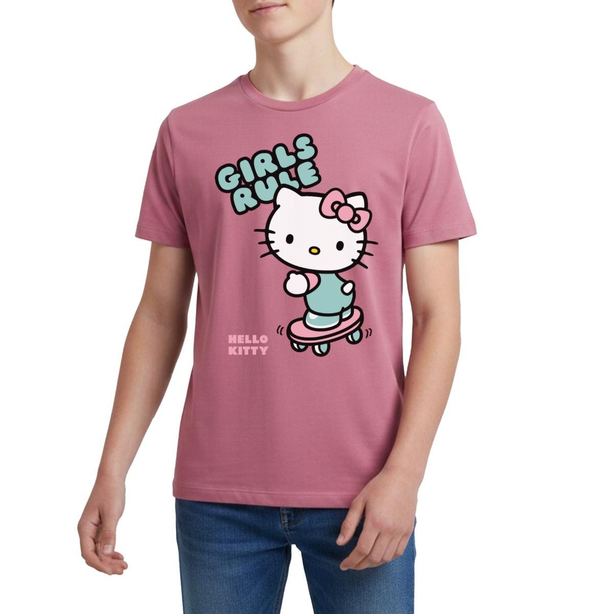 T-Shirt Hello Kitty Auf Skateboard Girls Rule Teenager Premium T-Shirt