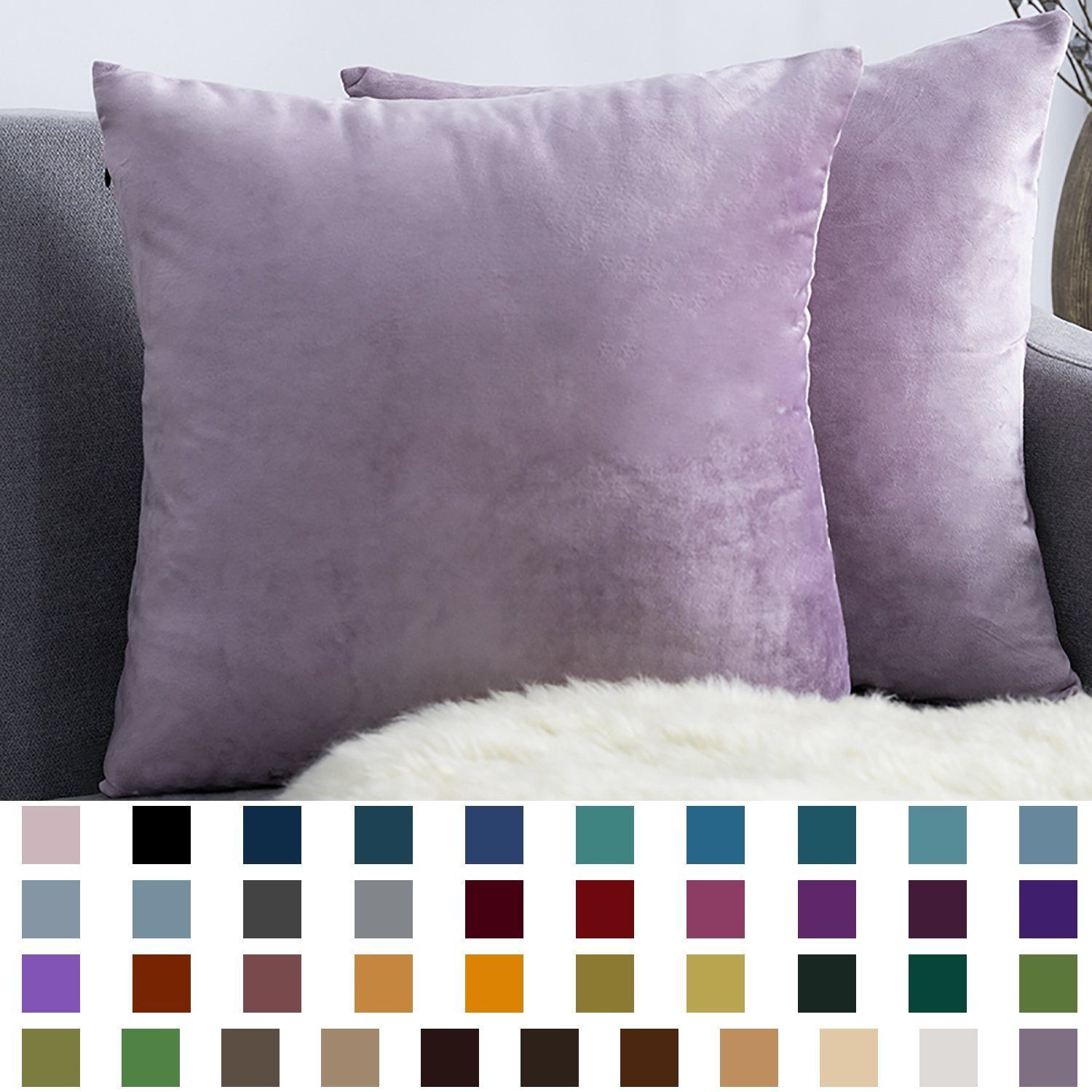 BYSURE Kissenbezüge, (2 Stück), Einfarbig Kissenbezuge aus Samt