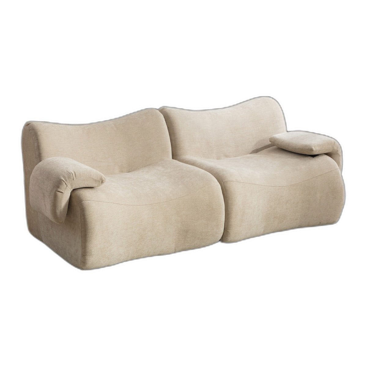 SIKAINI Sofa Sofa aus Chenille in Hellkhaki, 1 Teile