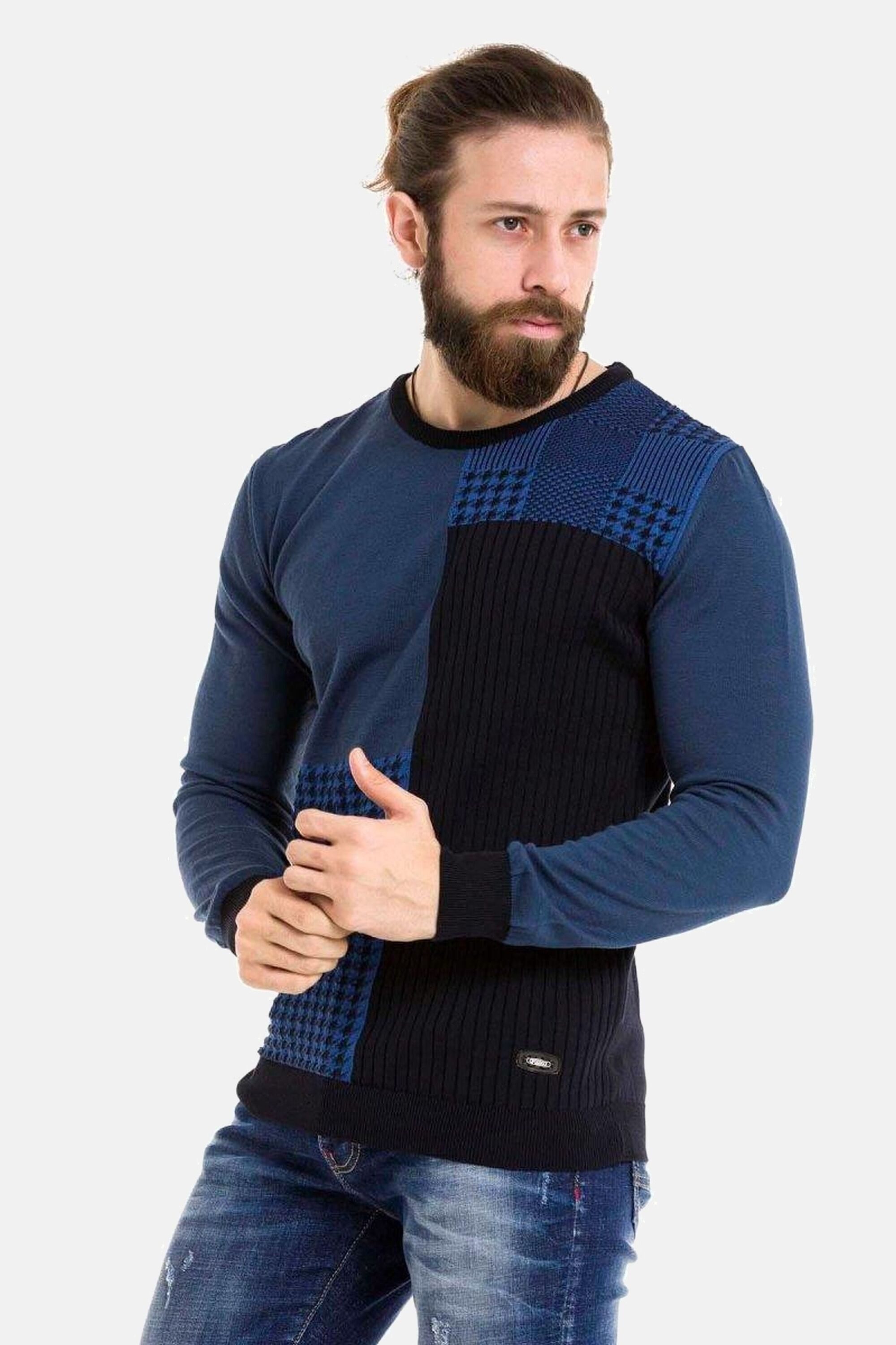 Cipo & Baxx Rundhalspullover Pullover (1-tlg) im modernen Look, CP263