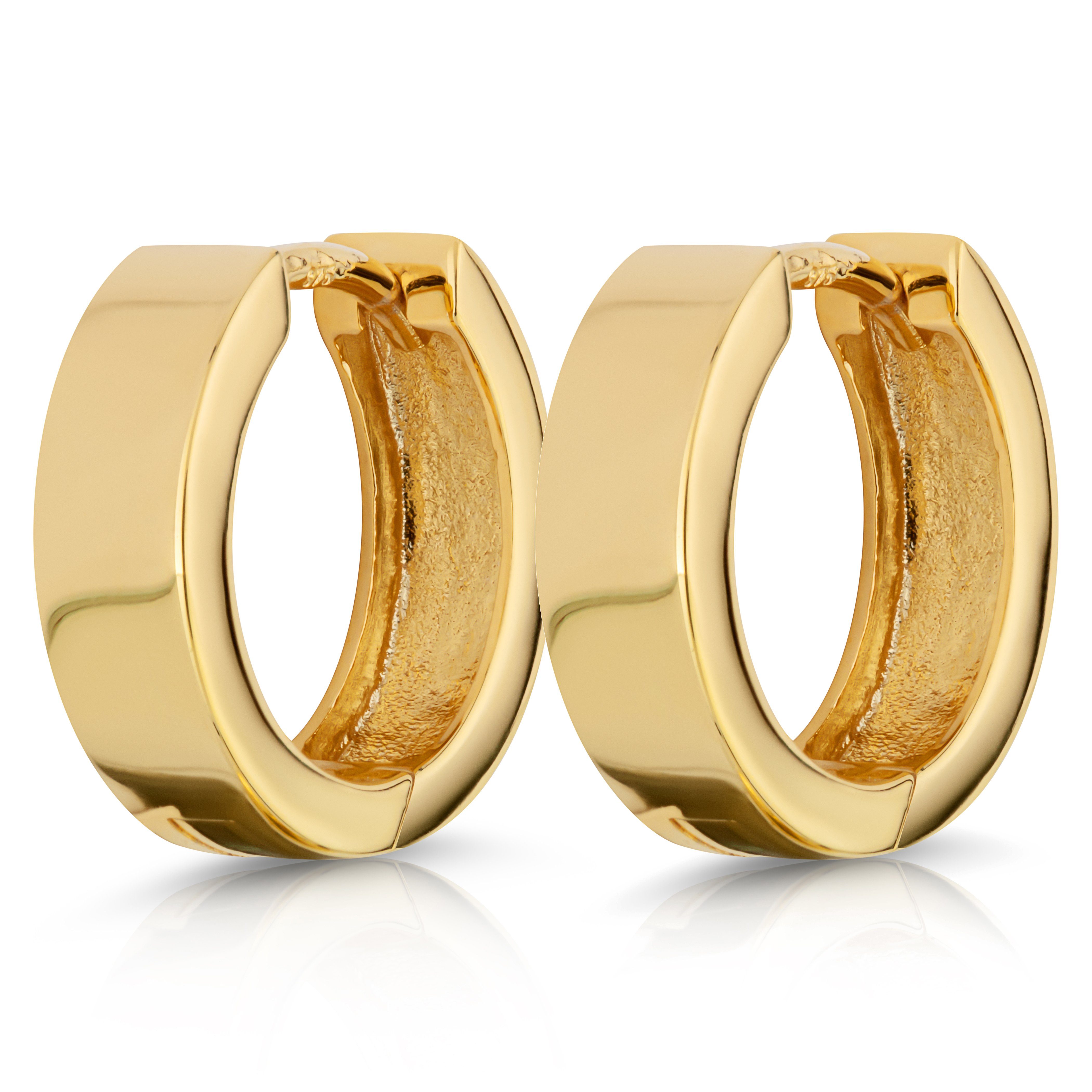 Klappcreolen Paar 375 Gelb Gold Klappcreolen Ohrringen 14,3 X 4