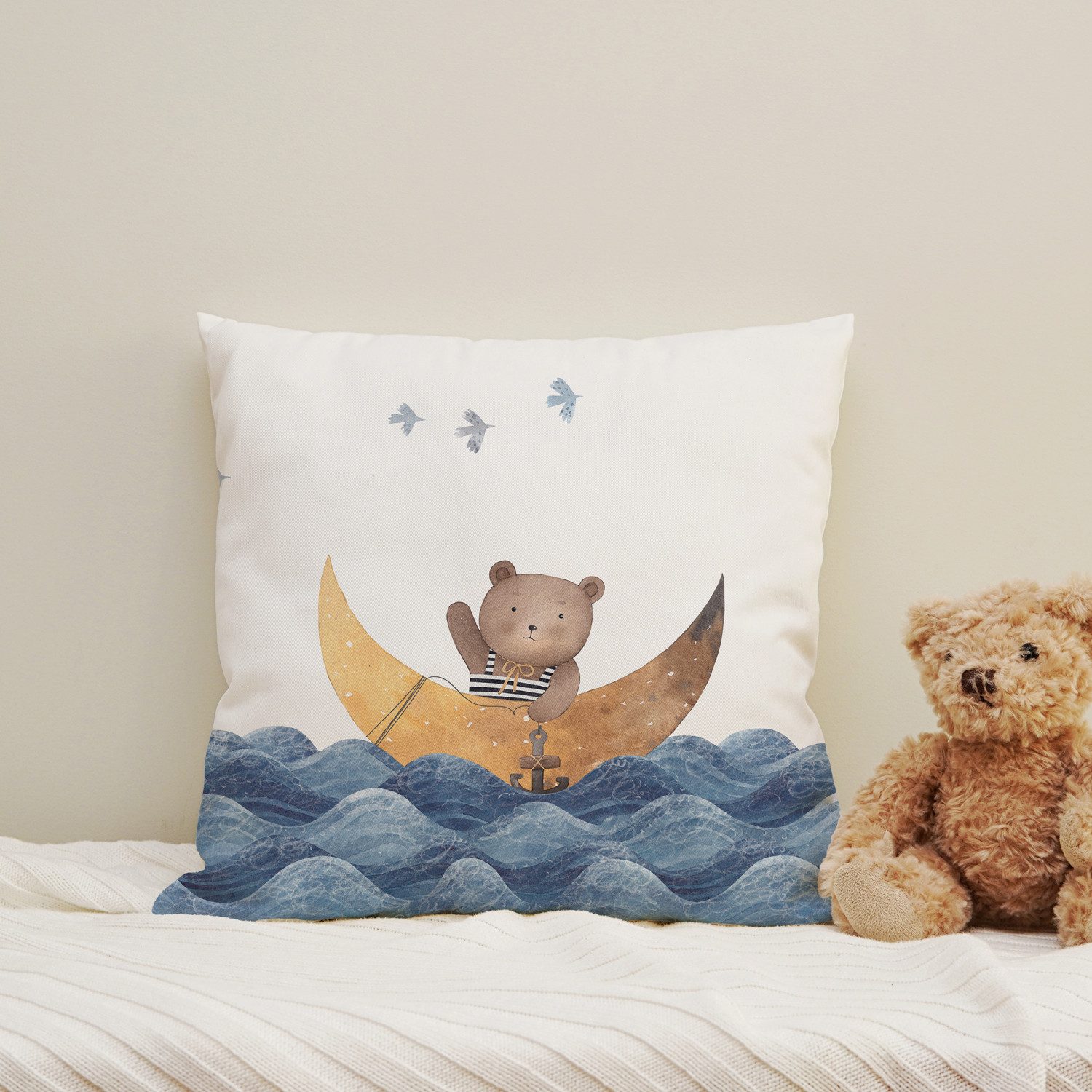 Dekokissen Bär auf hoher See