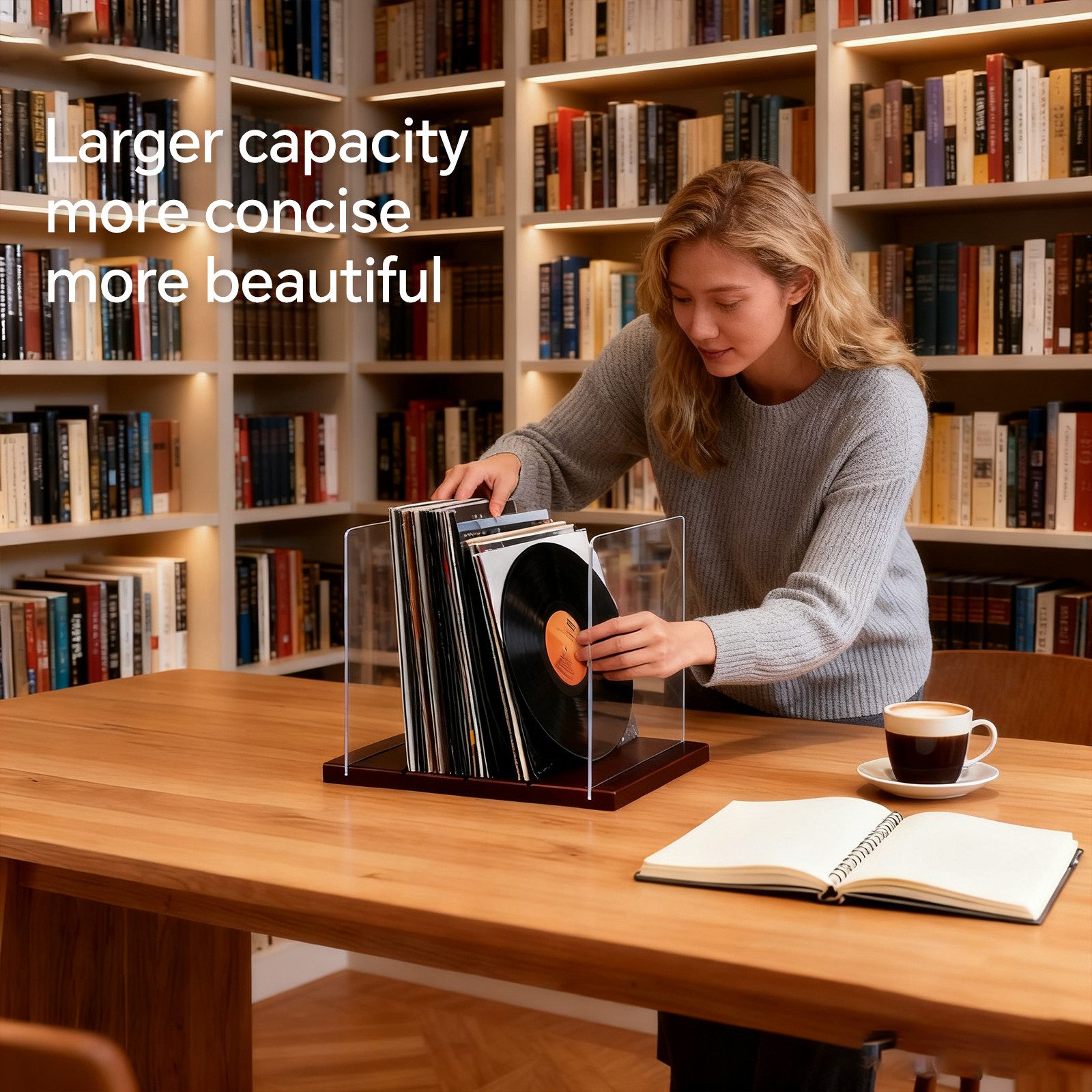 Youyijia Aktenregal Schallplattenständer für 60 Vinyl LPs – Stabiler Albumhalter