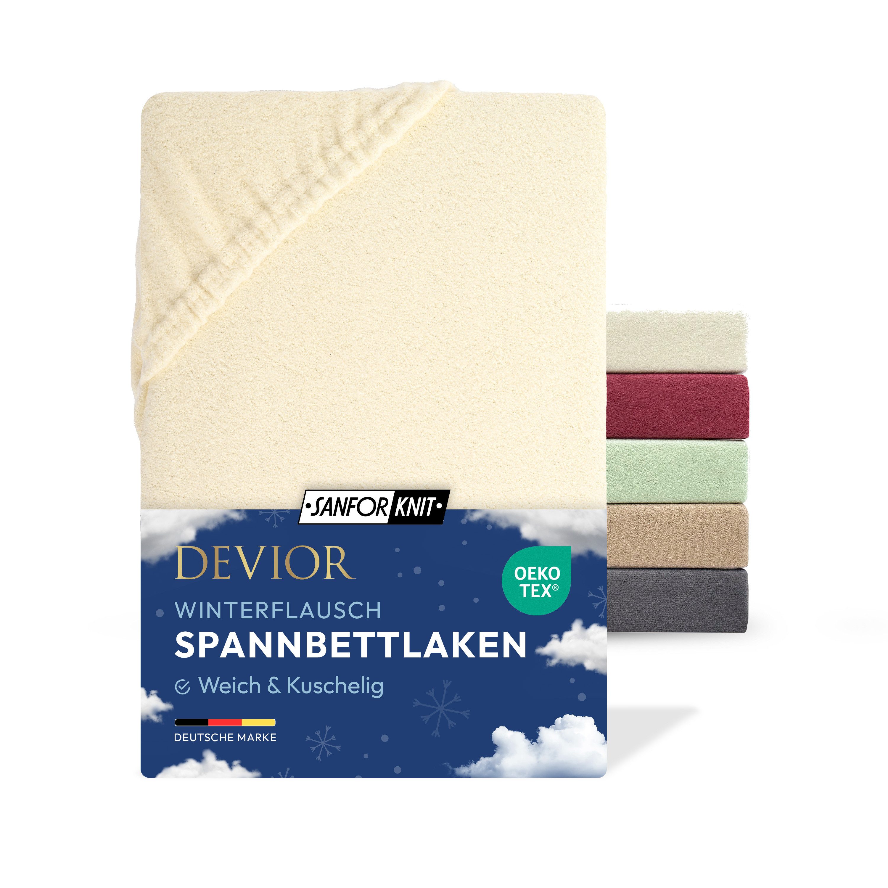 Devior Spannbettlaken Fleece 80% Baumwolle 20% Polyester, Winterspannbettla günstig online kaufen