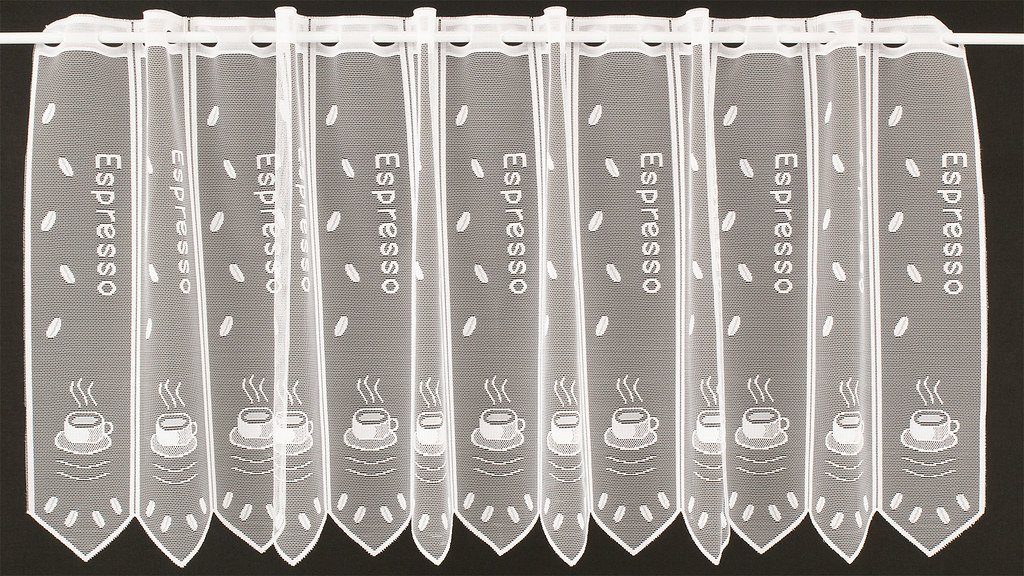 Gardinen Höhen Scheibengardine transparent, weiß nach Stangendurchzug, transparent, verschiedene Kranzusch, Stablöcher, Espresso, und Farben Kurzgardine, Maß Wunschmaß,