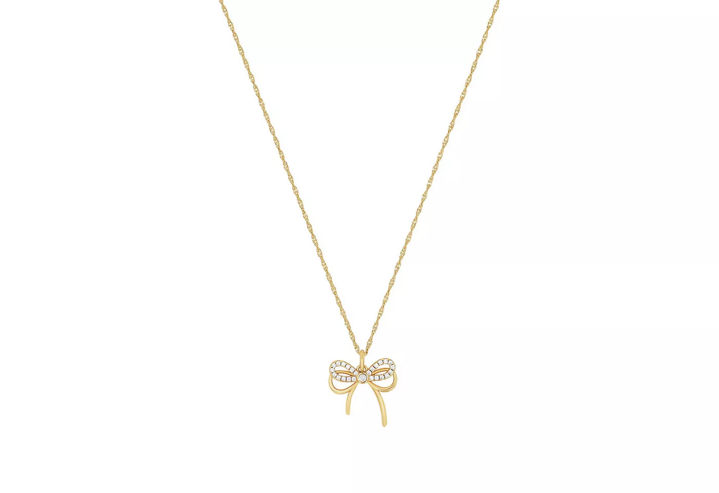 Amor Amor Kette mit Anhänger Schmuck Geschenk, Schleife, mit Zirkonia (synth)