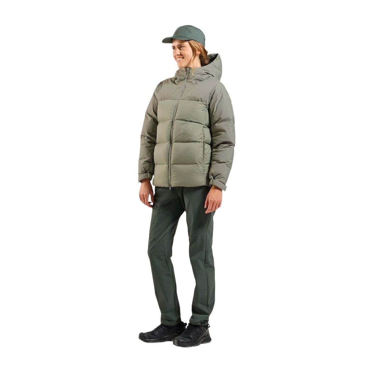 Odlo Outdoorjacke Down Hooded Vielseitige Damenjacke für Outdoor-Aktivitäten, bietet natürlichen