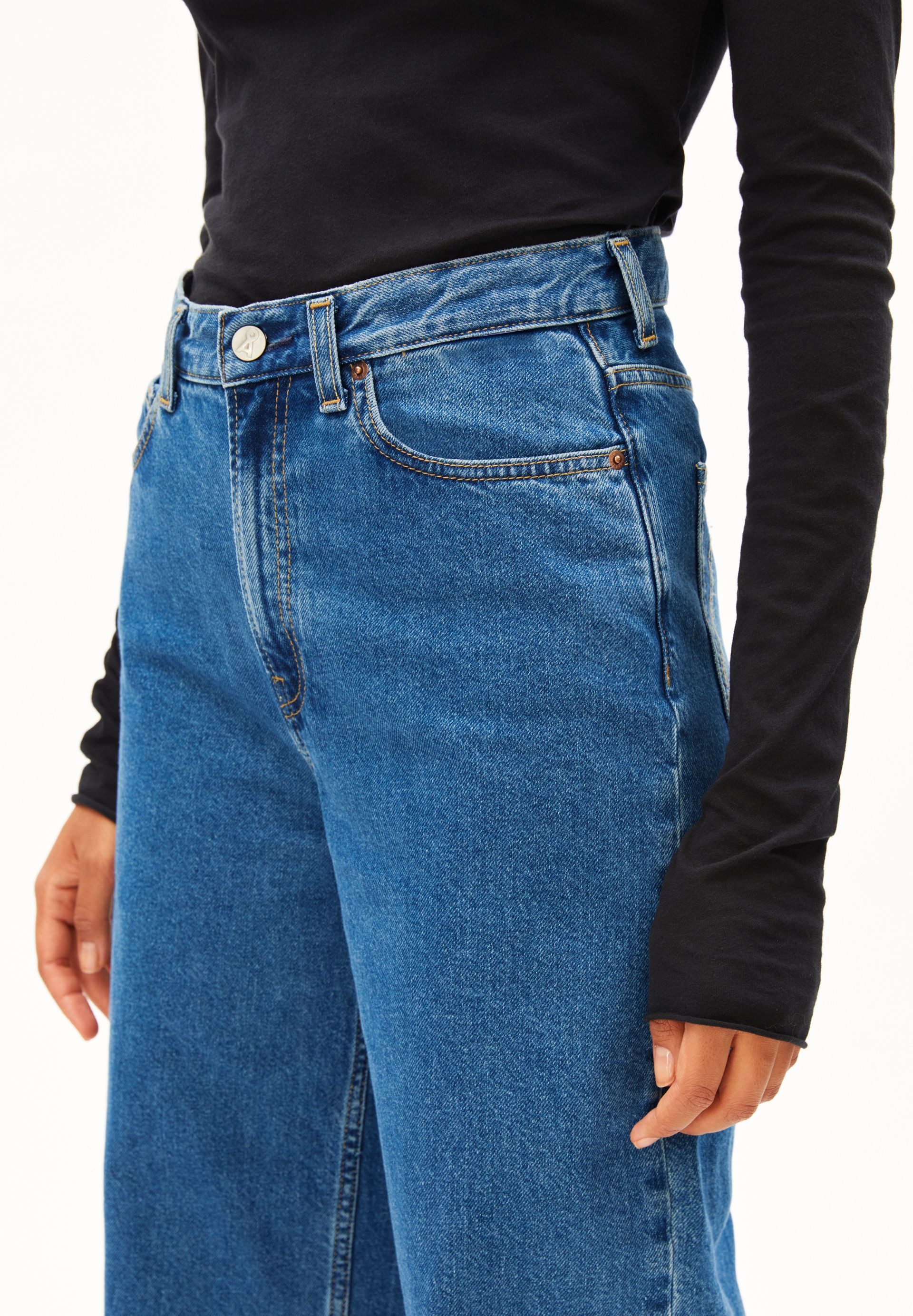 Armedangels Weite Jeans ENIJAA Wide Jeans recycelter Baumwolle (Non-Stretch, Regular Fit) High waist – Bild 3 von 5