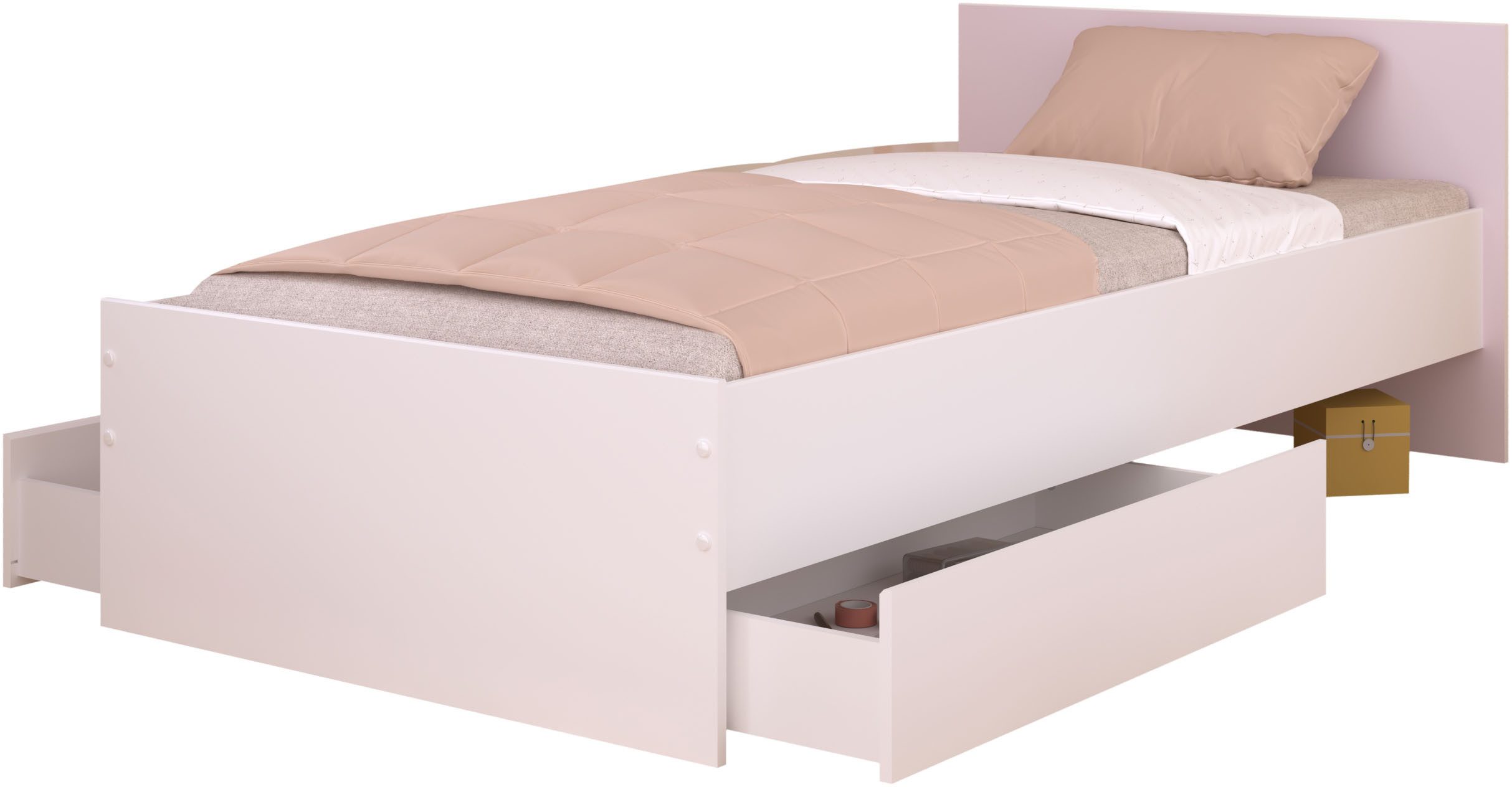 Parisot Stauraumbett Pirouette 5 (Set, 1-tlg), Kopfteil - drehbar Grau oder Rosa