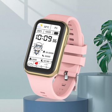 findtime Smartwatch (1,45 Zoll, Android, iOS), Fitness Tracker Armband Uhr mit Schrittzähler Pulsmesser Schlafmonitor