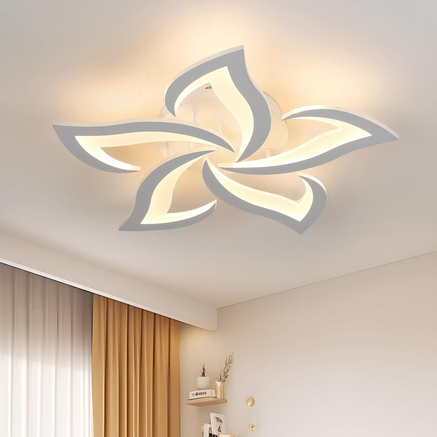 Riserva Deckenleuchten Blütenförmige LED Deckenleuchte 60W 3000K Weiß Modern Blume Acryl