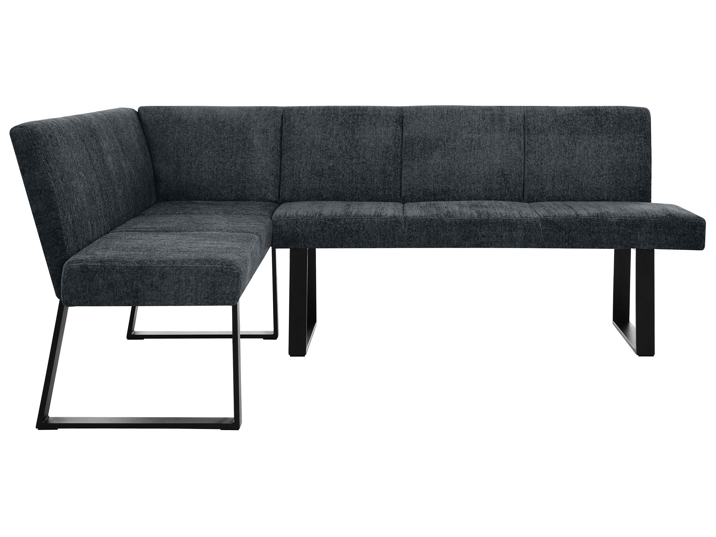 Beautysofa Eckbank VELTO (schwarzen Metallbeinen und bequemer Polsterung, Eckbank mit Stoff Raven), moderne Küchenbank und Esszimmer
