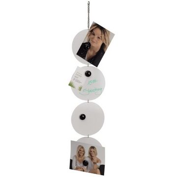 Hama Fotoalbum Memo-Halter Magnet-Tafel 3D Foto-Galerie Weiß (einzeln), Memo-Board mit 4 Metall-Kreisen inkl. Magnet