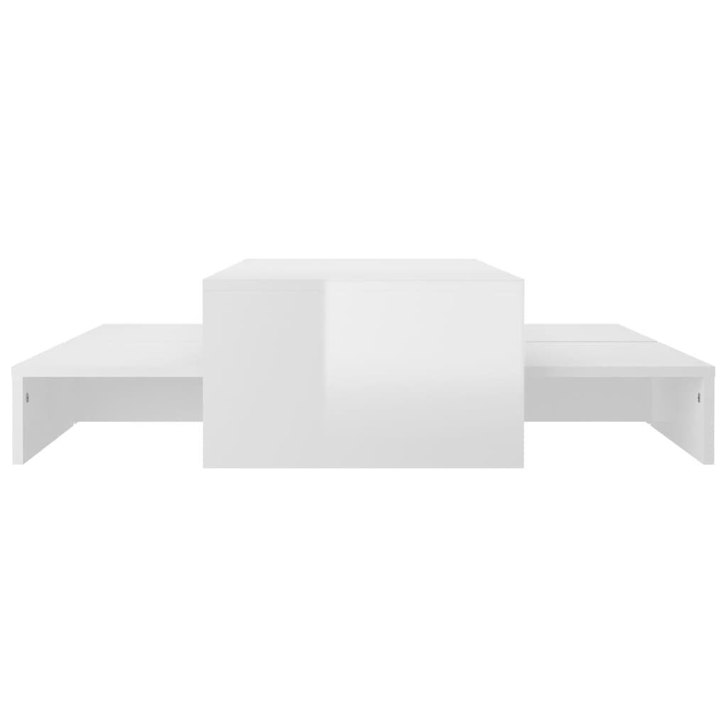 vidaXL Couchtisch Satztisch-Set Hochglanz-Weiß (1-St) 100x100x26,5 | Hochglanz-Weiß cm Hochglanz-Weiß