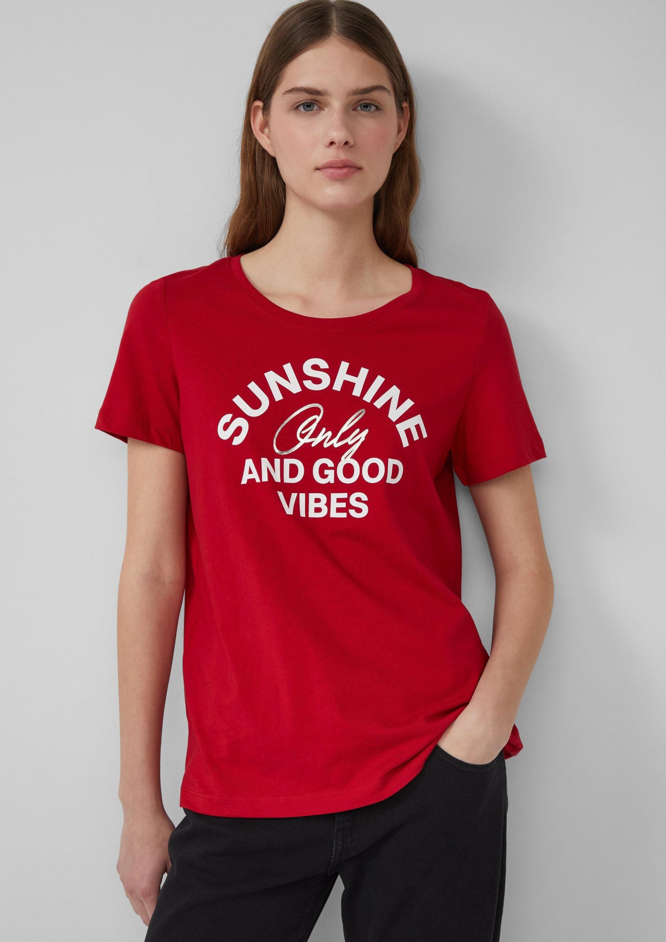 s.Oliver Kurzarmshirt T-Shirt Jersey-T-Shirt mit Frontprint günstig online kaufen