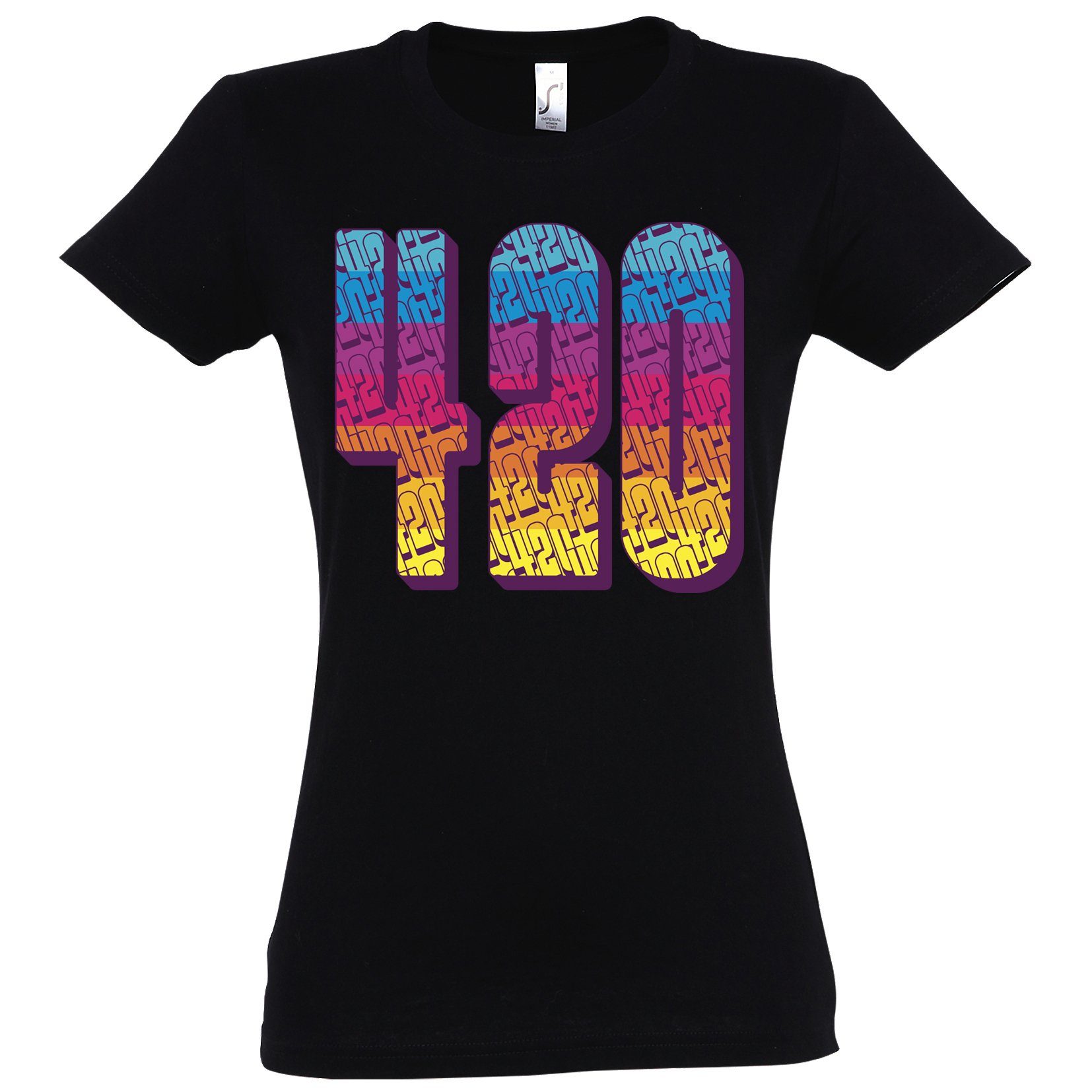 Youth Designz T-Shirt 420 Regenbogen Damen Shirt mit trendigem Print