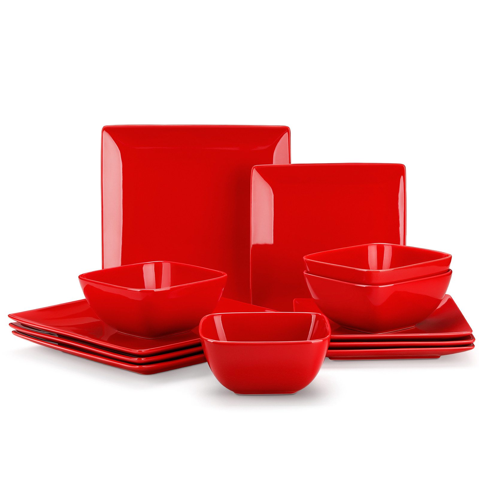 vancasso Geschirr-Set 12/16-tlg Kombiservice, für 4, Steingut, Rechteckig (12-tlg), 4 Personen, Steingut