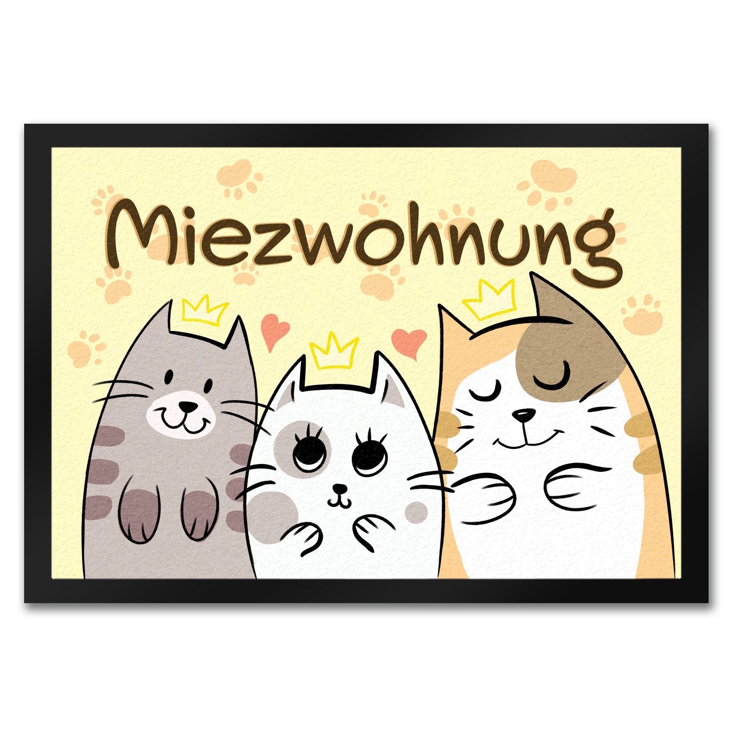 speecheese Fußmatte Miezwohnung Fußmatte mit drei süßen Katzen für alle Katzenliebhaber