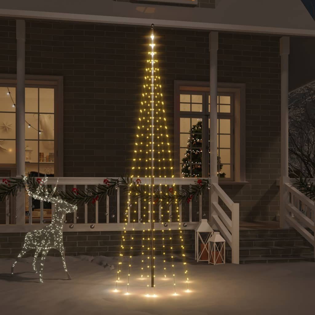 Fahnenmast 310 für cm vidaXL 300 Warmweiß LEDs (1-tlg) LED-Weihnachtsbaum Christbaumschmuck
