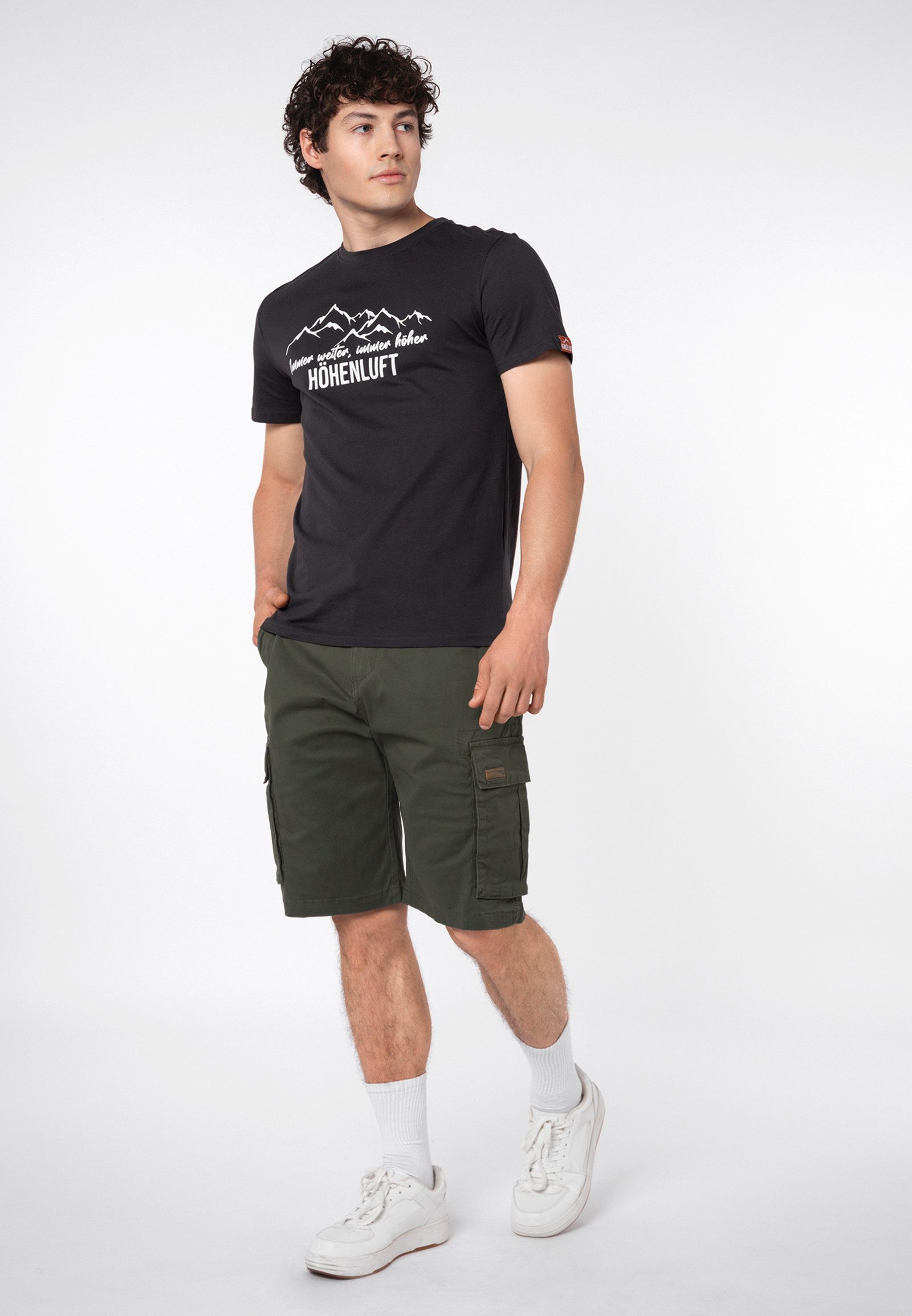 SUBLEVEL Shorts Herren Cargoshorts Kurze Stretch-Twill-Shorts, Cargotaschen