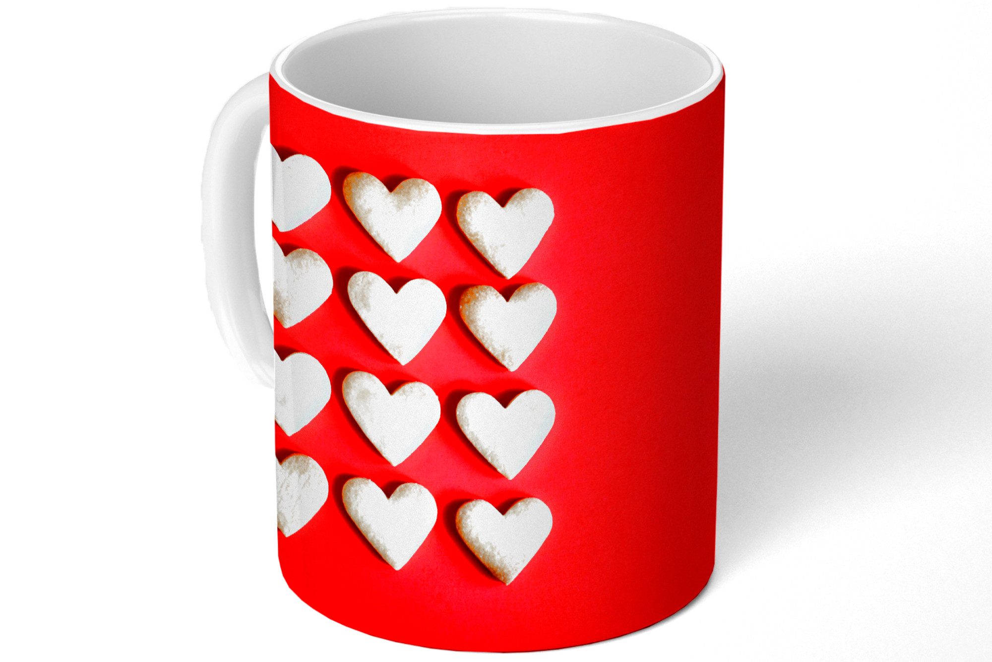 MuchoWow Tasse Herzförmige Kekse, 1-tlg., Keramik, Kaffeetassen, Teetasse, Becher, Kaffeebecher, Geschenk