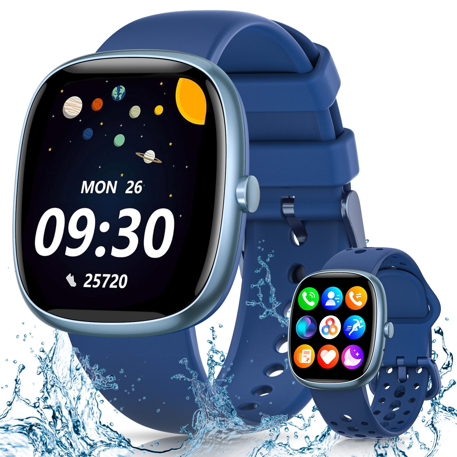 BANLVS 2025 Smartwatch Kinder,Kinder Geschenke für Jungen Mädchen 5-16 Jahren Smartwatch (3.81 cm/1,5 Zoll) Schrittzähler,Wecker,Kindergeschenke, IP68 wasserdichte Fitness Aktivitäts Tracker Uhr, Fitnesstracker 20 Sportmodi/Schrittzähler/Herzfrequenz/Schlafmonitor