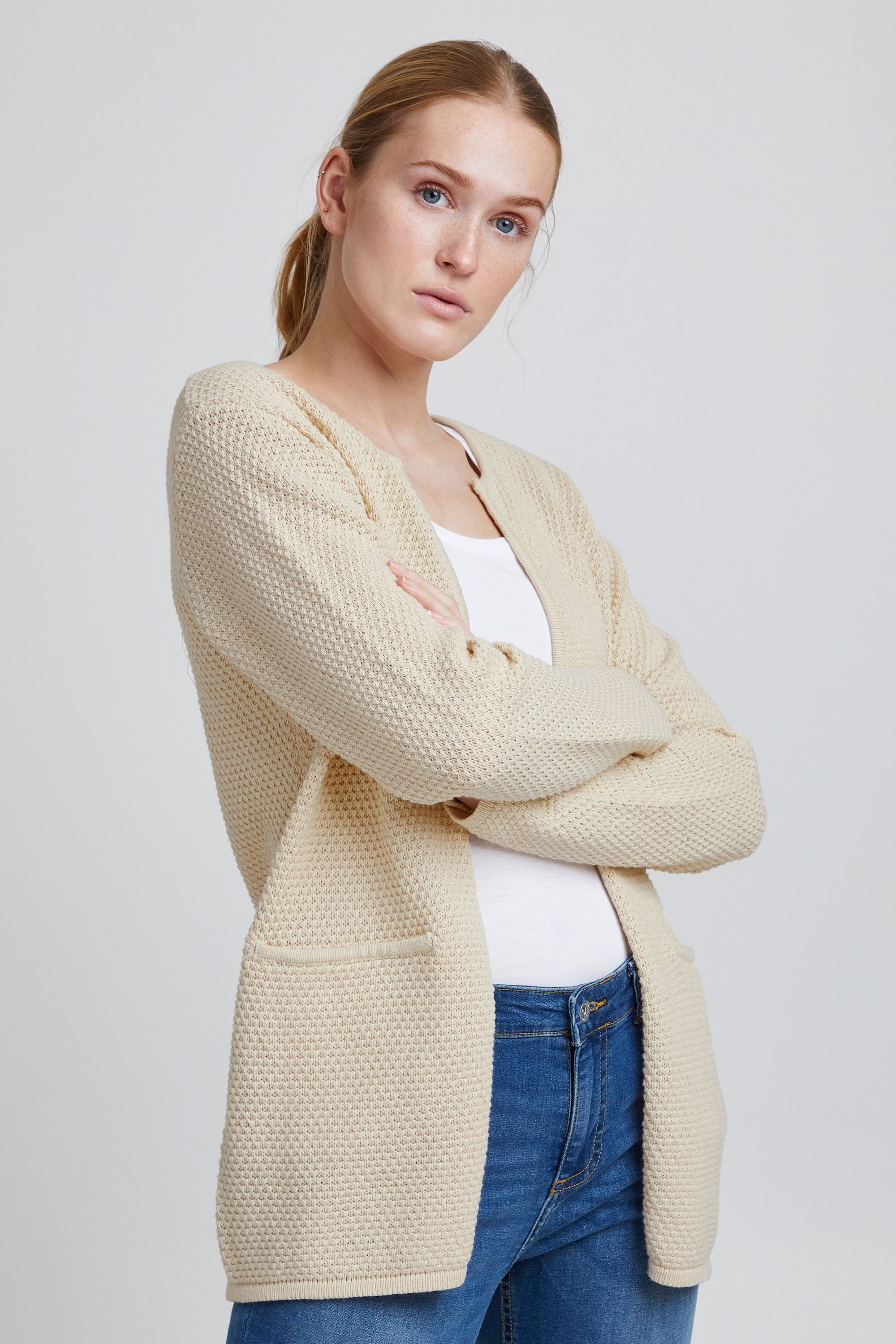 Neue Ankunft b.young Strickjacke BYMIKALA 20807524 (130905) mit Strickjacke Struktur-Muster Birch