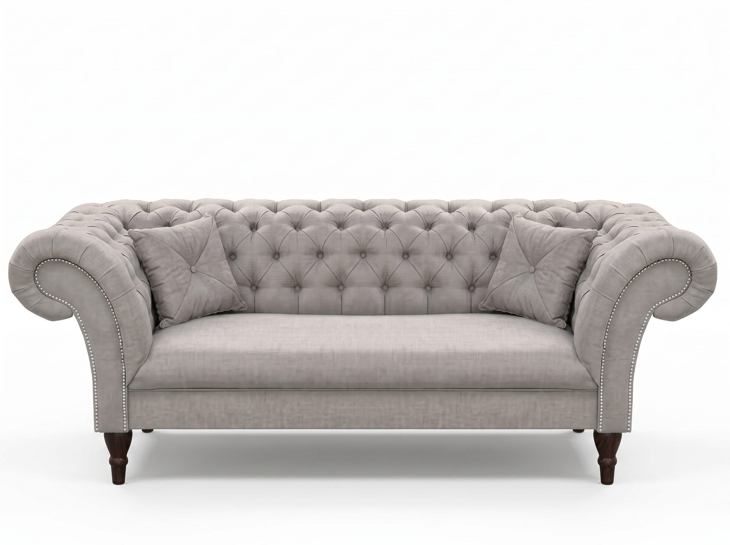 JVmoebel Chesterfield-Sofa Graues Chesterfield-Sofa 3-Sitzer klassischer Stil für Wohnzimmer, 1 Teile, Made in Europa