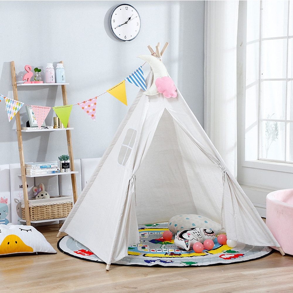 OUNUO Tipi-Zelt Kinderzelt Spielzelt Kinderzimmer für günstig online kaufen