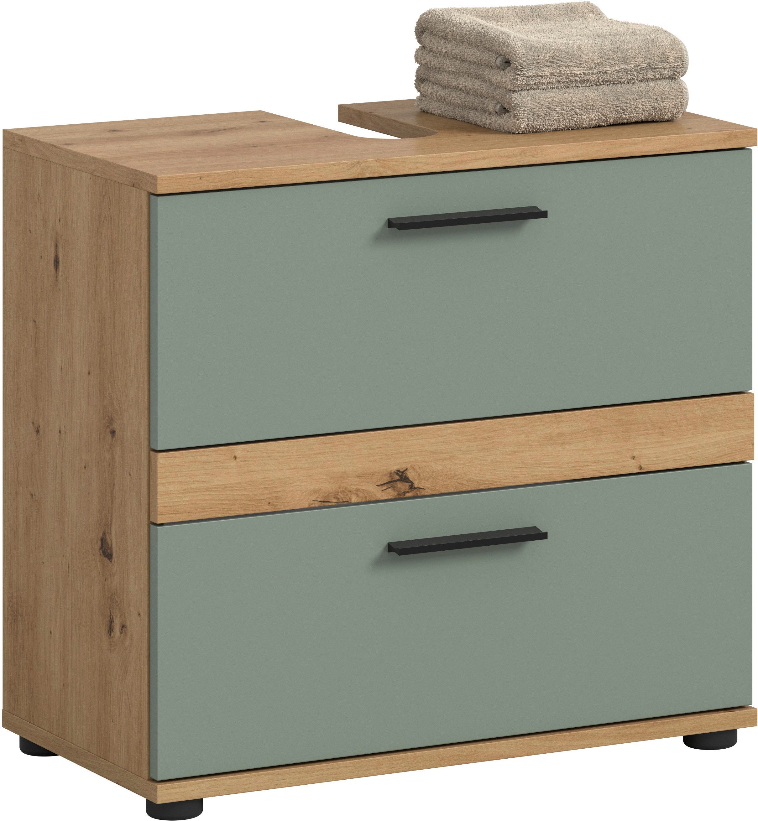 welltime Waschbeckenunterschrank LUCCA, Breite 60 cm, 2 Schubkästen, hochwertige MDF Front
