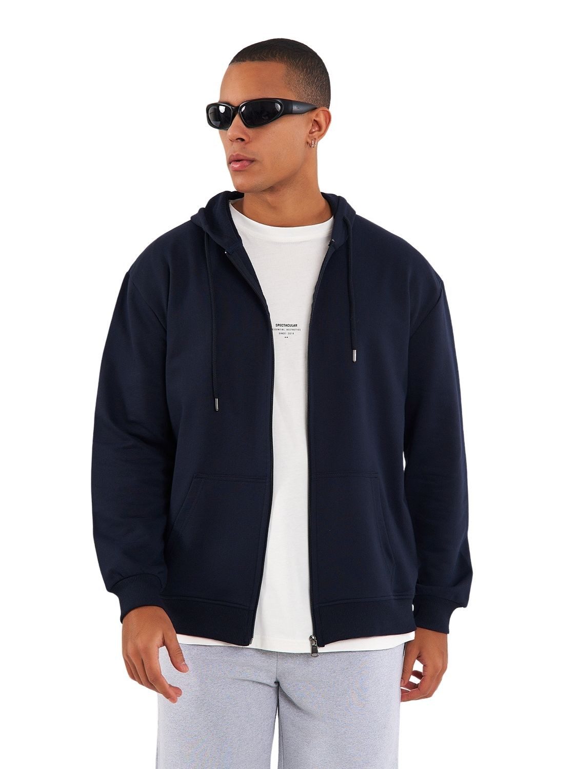 Kapuzensweatjacke Herren Zip-Hoodie Kapuzenjacke Sweatshirt mit Reißverschluss